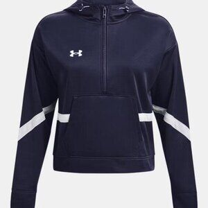 UA Storm Armour Fleece Women's Hoodie Navy White XL L/S NWT